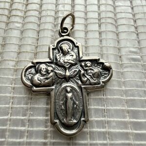 Sterling Silver Catholic Emergency Cross Pendant | “Please Call a Priest”